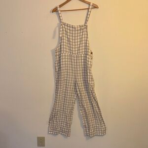 Lou & Grey Checkered Jumpsuit in Cream and Gray